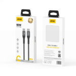 کابل شارژ و دیتا آسپور مدل ASPOR AC55 – USB‑C to USB‑C – توان 60 وات – طول 1 متر - تصویر 2