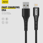 کابل آیفون شارژ و دیتا آسپور مدل ASPOR AC‑22 – USB‑C to iPhone – توان 27W – طول 1 متر - تصویر 2